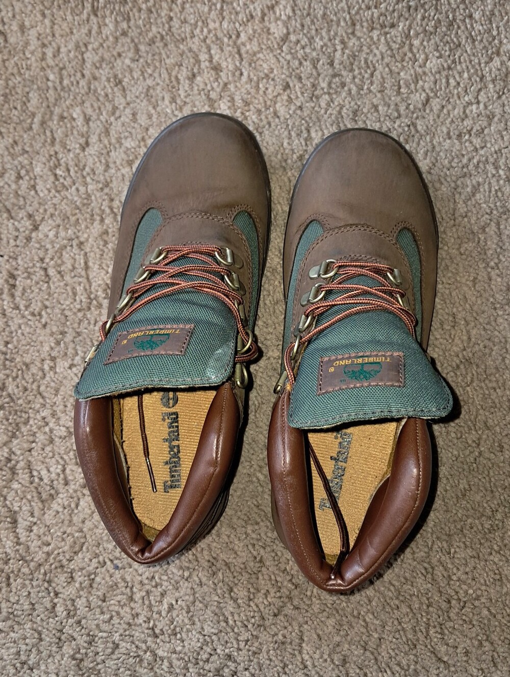 Timberland Boys Field Boot Brown Green Boot Size 6 - Picture 3 of 7